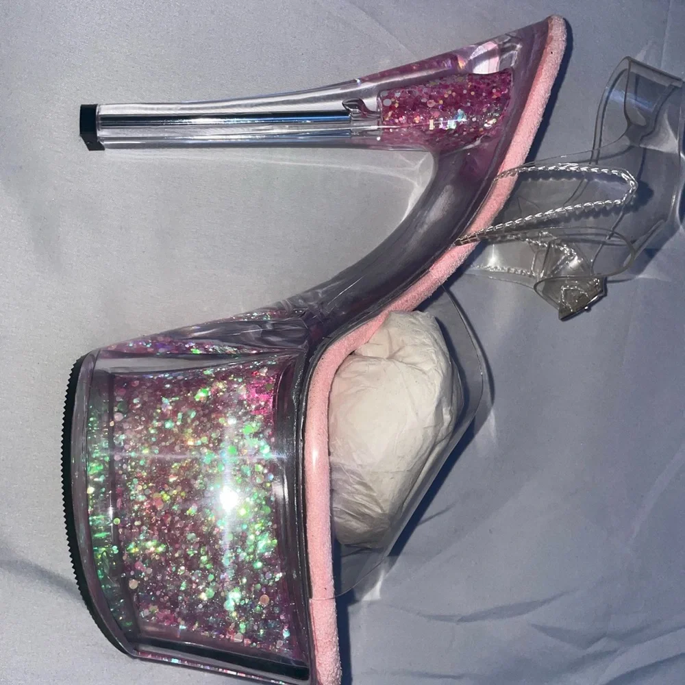 Pink flower pleaser heels - Picture 3 of 5